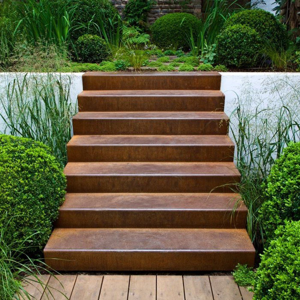 escalier exterieur corten