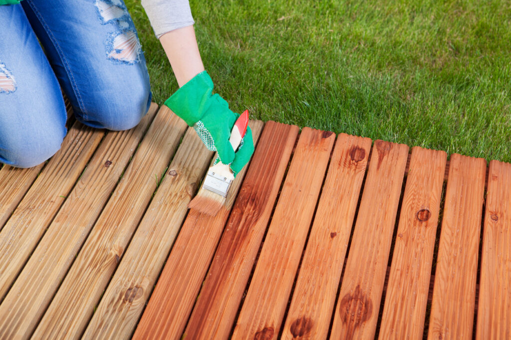 pose saturateur terrasse en bois