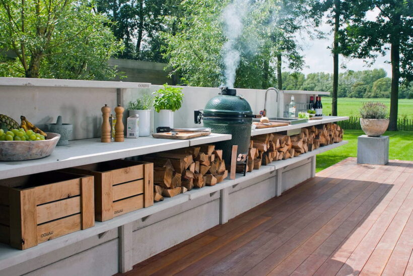 cuisine extérieure terrasse bois